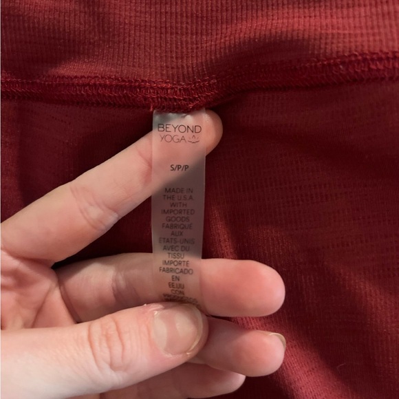 Beyond Yoga Red Ribbed Leggings High-Waisted Leggings - Picture 2 of 4